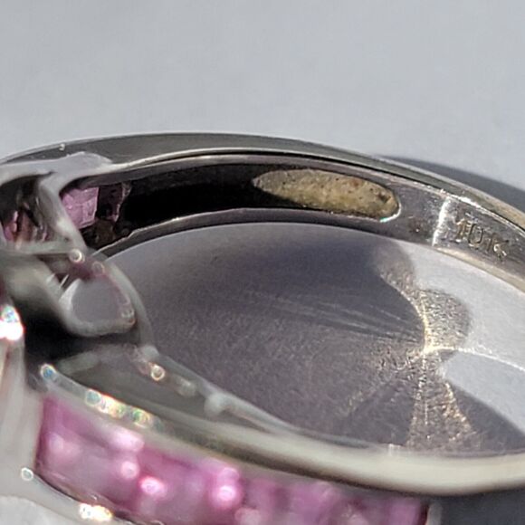 Vintage THL 10k White Gold Ruby Heart Ring, Size 5.25 - Elegant & Timeless - Picture 9 of 15